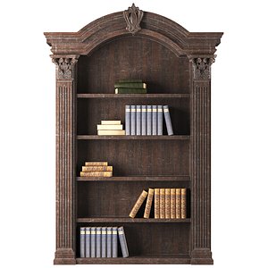3D classical bookcase 2