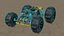Modelo 3D Low-poly de Buggy de Duna com Rigging