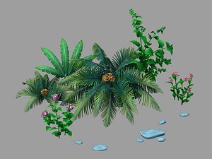 3D plant - dwarf bushes model