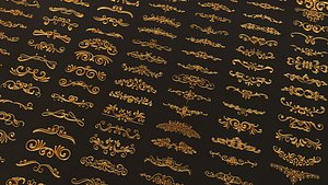 150 Ornament Brush  Alpha  3D Model Vol 2 Border 3D