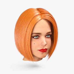 Red Haired Teenage Girl Head 3D