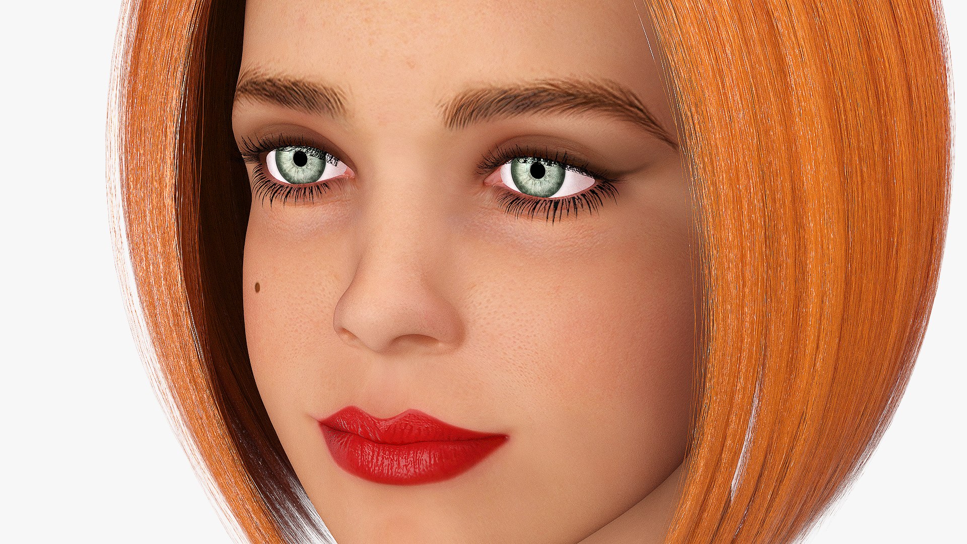Red Haired Teenage Girl Head 3D - TurboSquid 2367774