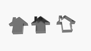 3D house chimney cookie cutter