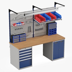 Professional Workbench with Modular Shelving model