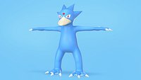 Pokemon Golduck Low-poly