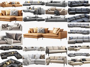 3D modern sofas 14 fabric model