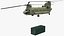 3D US Army Transport Helicopter With 20 ft ISO Container Rigged model
