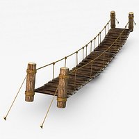 Rope & Wood Plank Suspension Bridge
