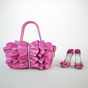 3D cartoon bag shoes model