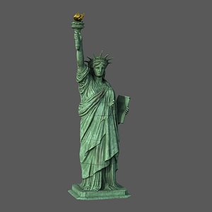 3D Statue of Liberty 3D Model - PBR Photorealistic Low Poly Low-poly 3D model model