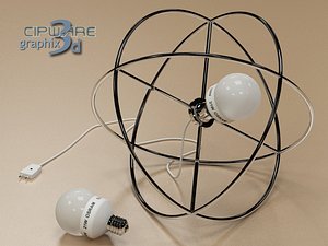 3d futuristic floor lamp circle model