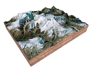 3D model Manaslu Mountain Nepal