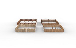 modular fence panels 3D model