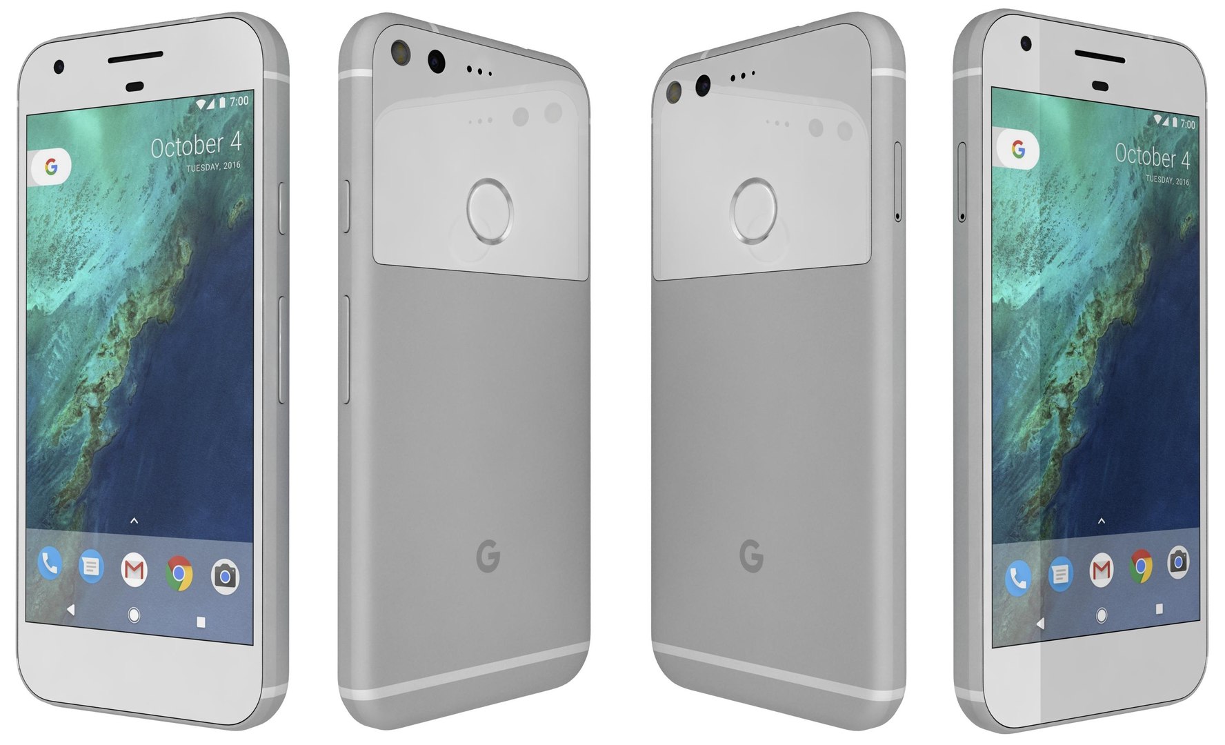 Google Pixel Silver 3d Obj