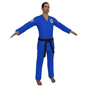 jiu jitsu martial artist 3D model