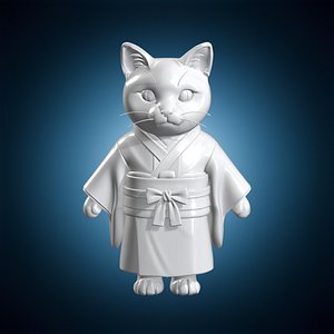 3D Kimono Cat 3D Print Model model