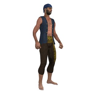 3d model rigged pirate