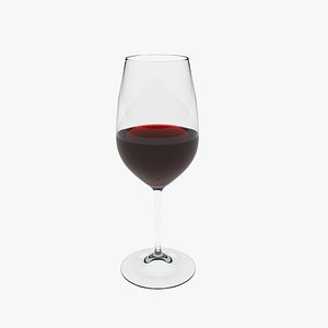 3D model bordeaux stem red wine