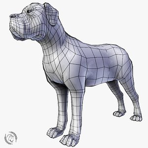 3D mastiff dog model