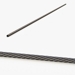 Galvanized Piece of Steel Rope 3D model