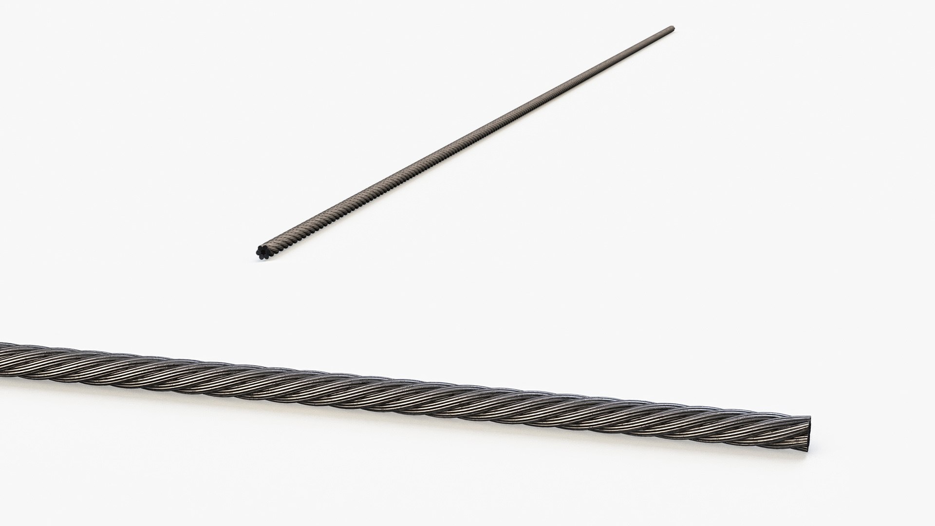 Galvanized Piece Of Steel Rope 3D Model - TurboSquid 2271627