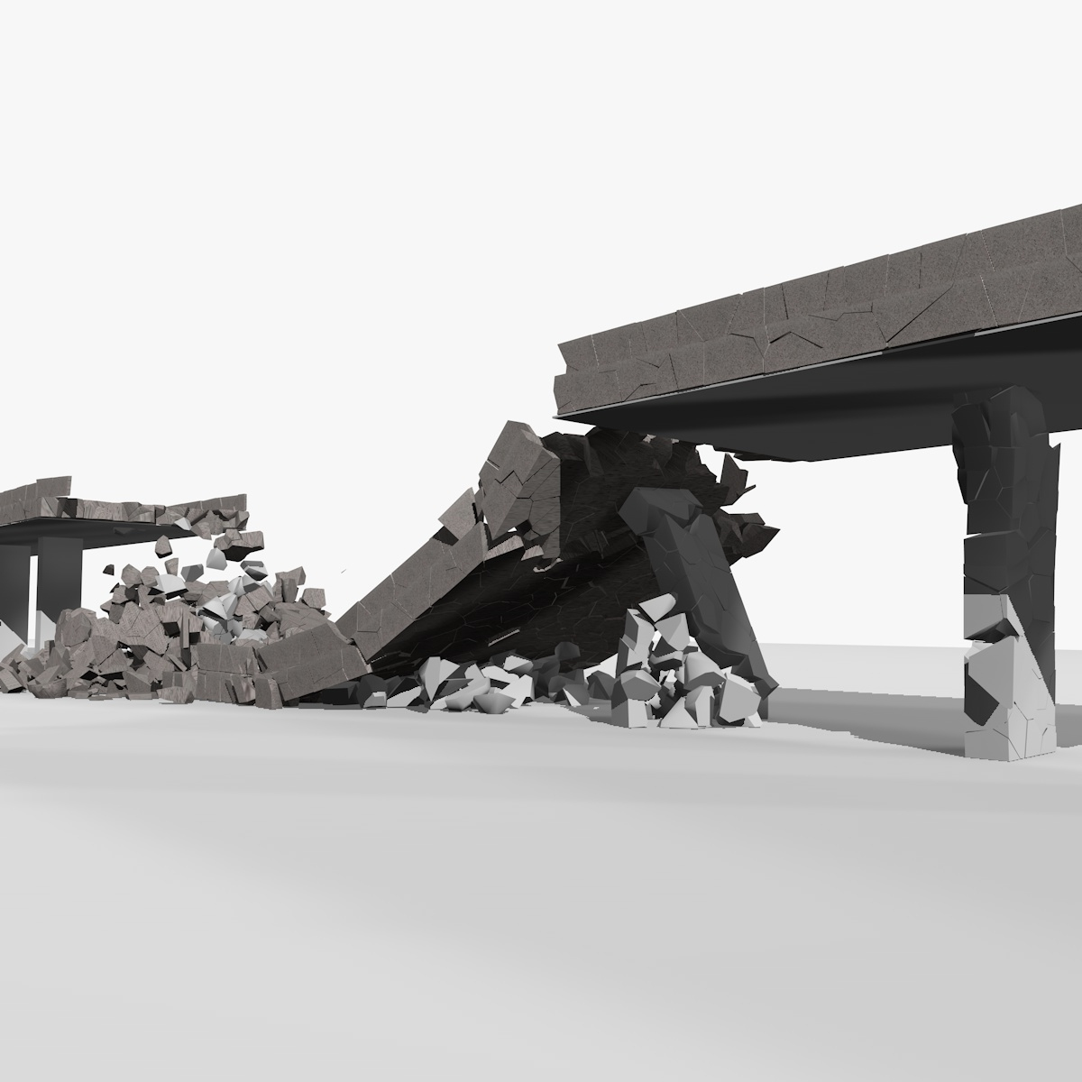 ブリッジ1崩壊アニメーション3Dモデル - TurboSquid 1442689