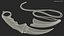 Combat Karambit Knife with Sheath Black