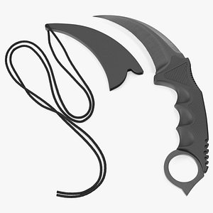 Combat Karambit Knife with Sheath Black