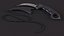 Combat Karambit Knife with Sheath Black