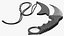 Combat Karambit Knife with Sheath Black