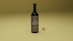 3D wine bottle