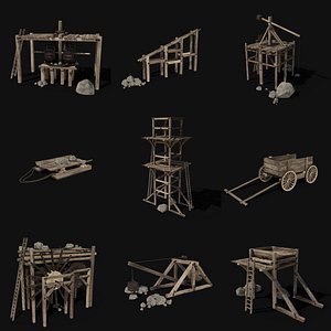 QUARRY MINE MACHINES CONSTRUCTION TOOL MACHINERY COLLECTION 3D model