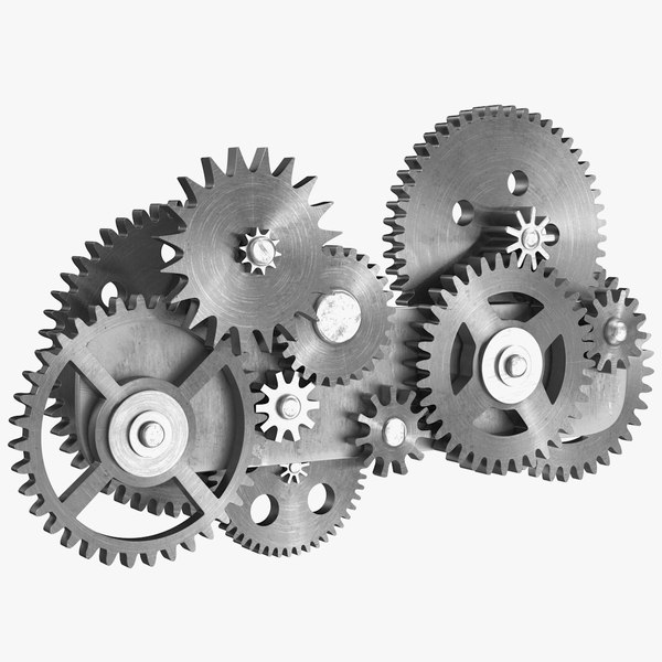 gear mechanism silver metal 3D