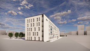 3D Modern College Building 3D Model