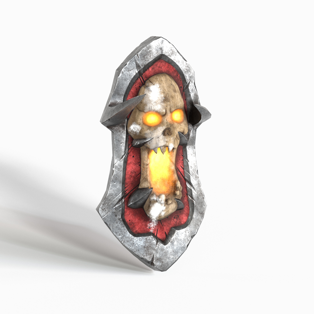 3D Skulled Shield PBR - TurboSquid 2417728