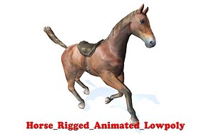 realistic horse rigged 3D