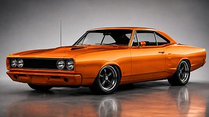 3D Dodge 1968 Coronet RT Coupe Classic 3D Model