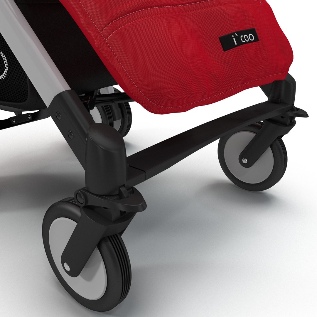 3d red umbrella stroller icoo model