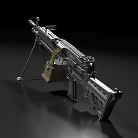 High Poly M249 LMG