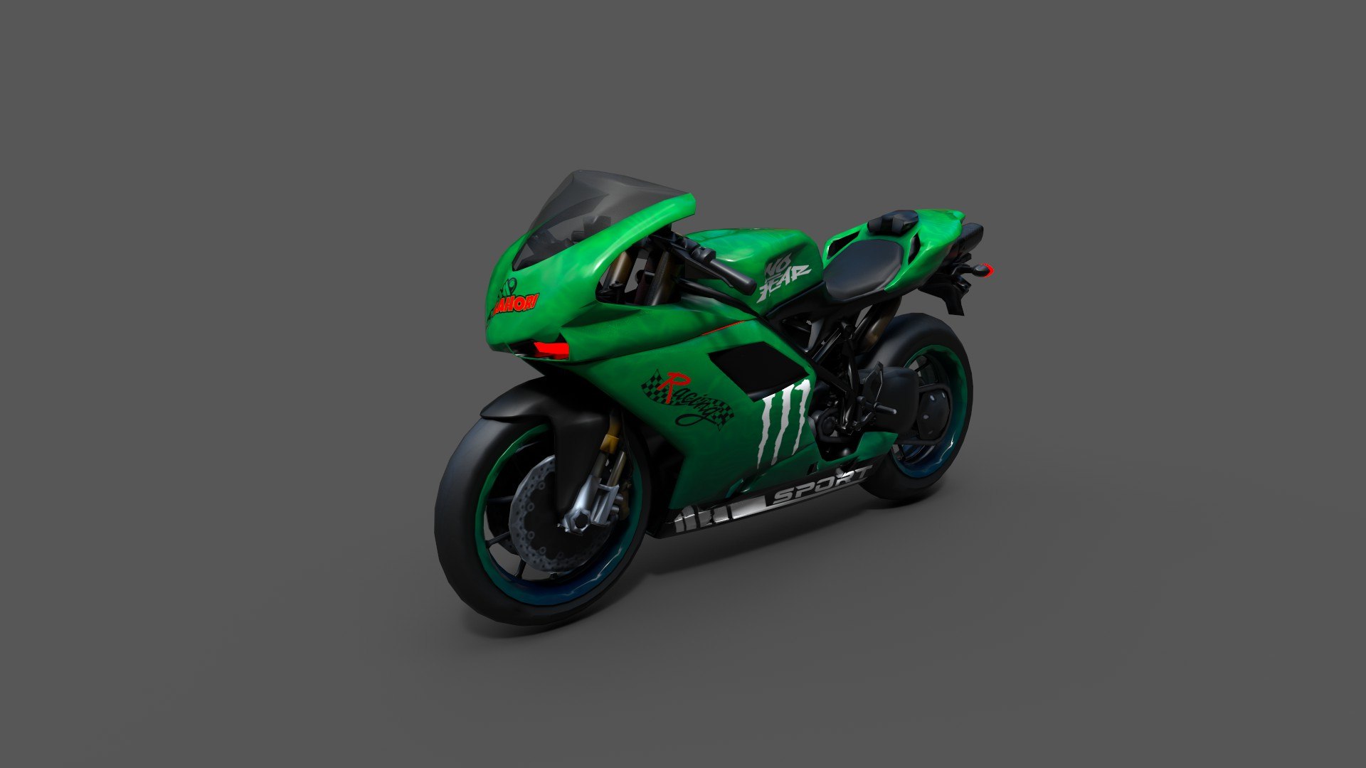 Generic 2000s Sport Bike 3D Low Poly Model With 4k PBR Textures model ...