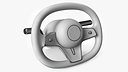 White Steering Wheel for Modern Sedan