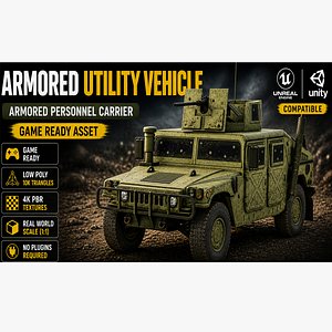 Armored Utility Vehicle Military Army Game Ready model