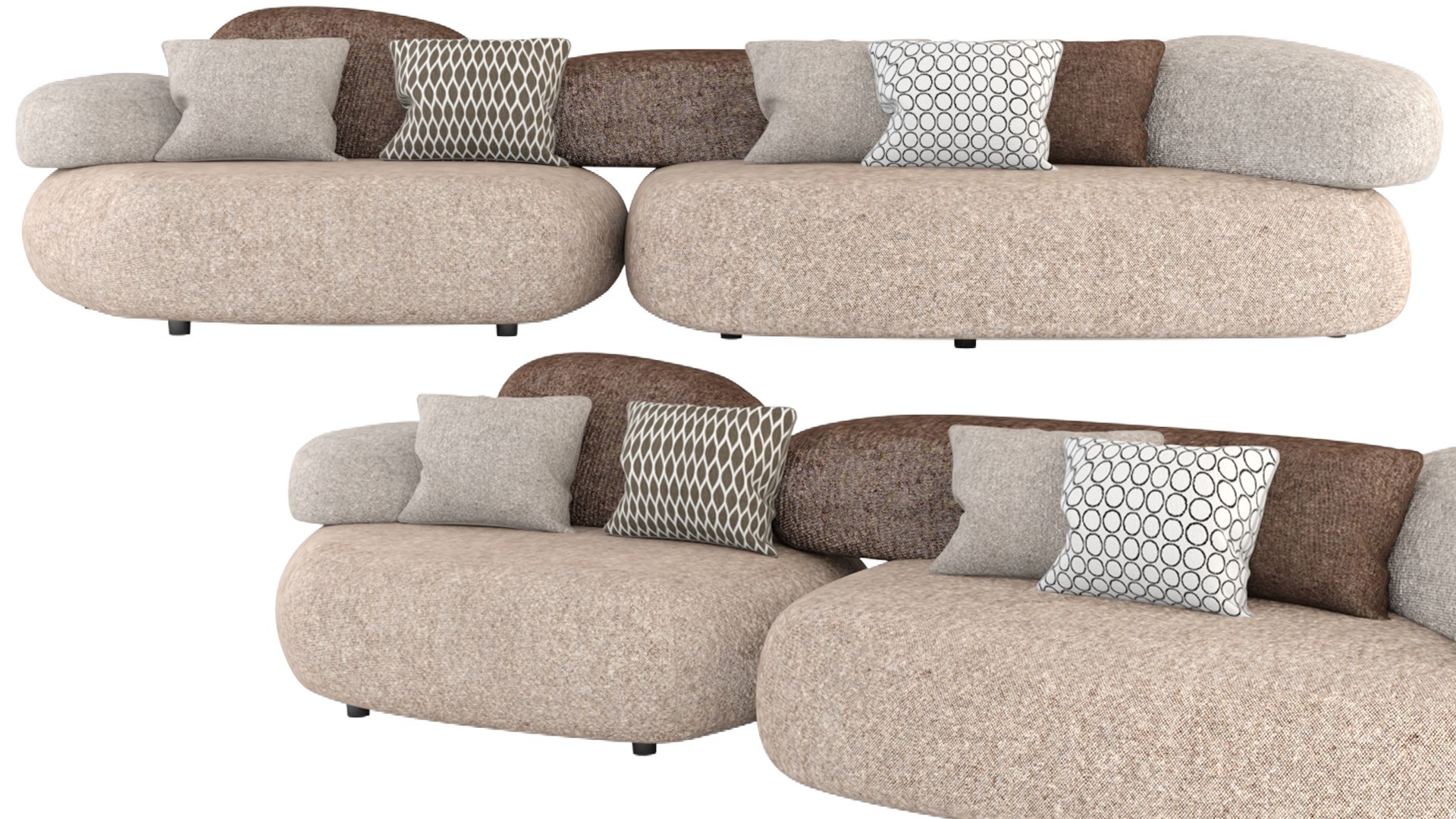 Pebble rubble sofa 3D3Dモデル TurboSquid 2042012