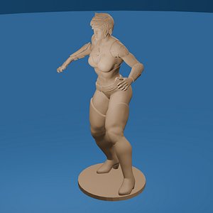 3D model Feline Shadow Curvy Cat Themed Superheroine STL Model