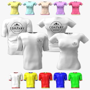 Bundle male and female t-shirt templates and mockups
