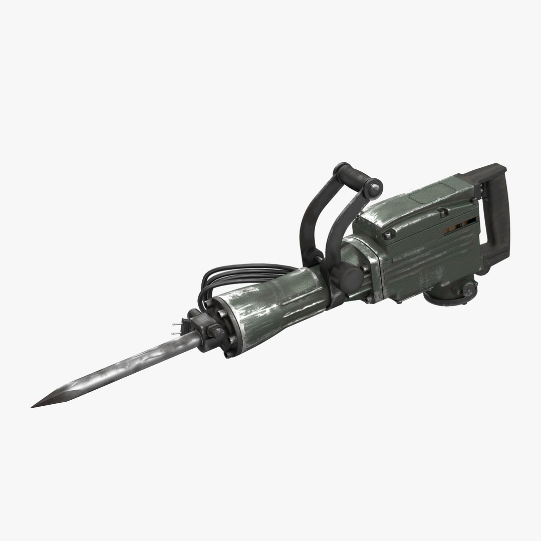 Electric Demolition Jack Hammer 3 Old 3D Model 3D model preview