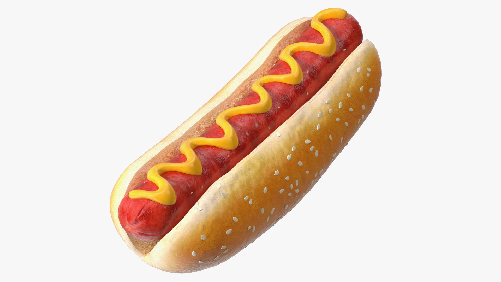 Hot Dog with Mustard 3D model preview