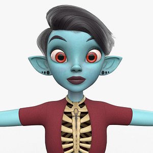 3D Semi-Realistic Female GHOST Character without Rig model