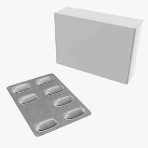 box pack pills 3D model