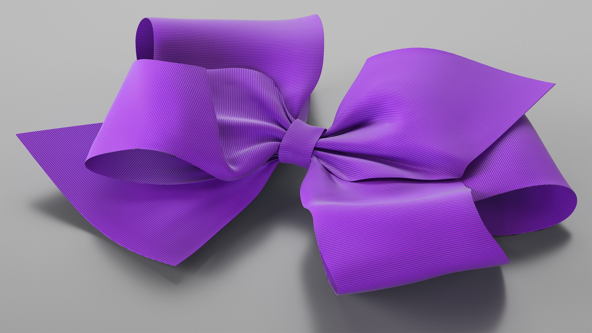 Purple Hair Bow 3D model preview